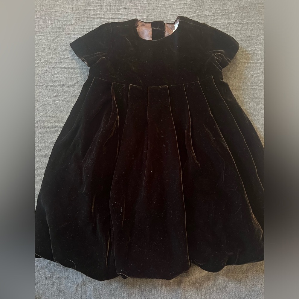 Neiman Marcus Black Velvet Kids Formal Dress